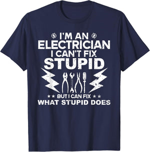 Best Electrician Art Men Women Electrical Engineer Tools T-Shirt - T-Shirt | Navy