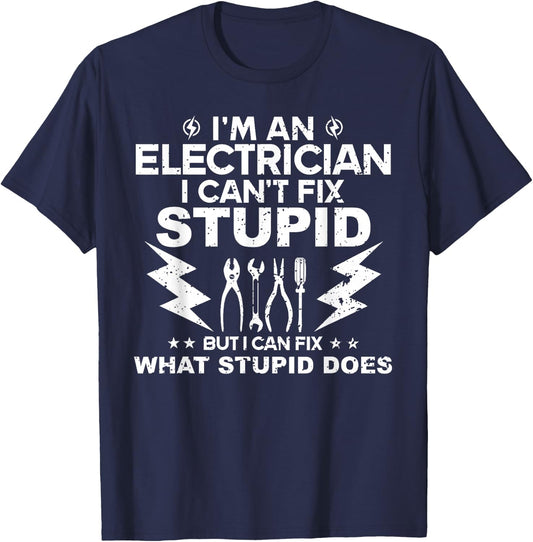 Best Electrician Art Men Women Electrical Engineer Tools T-Shirt - T-Shirt | Navy