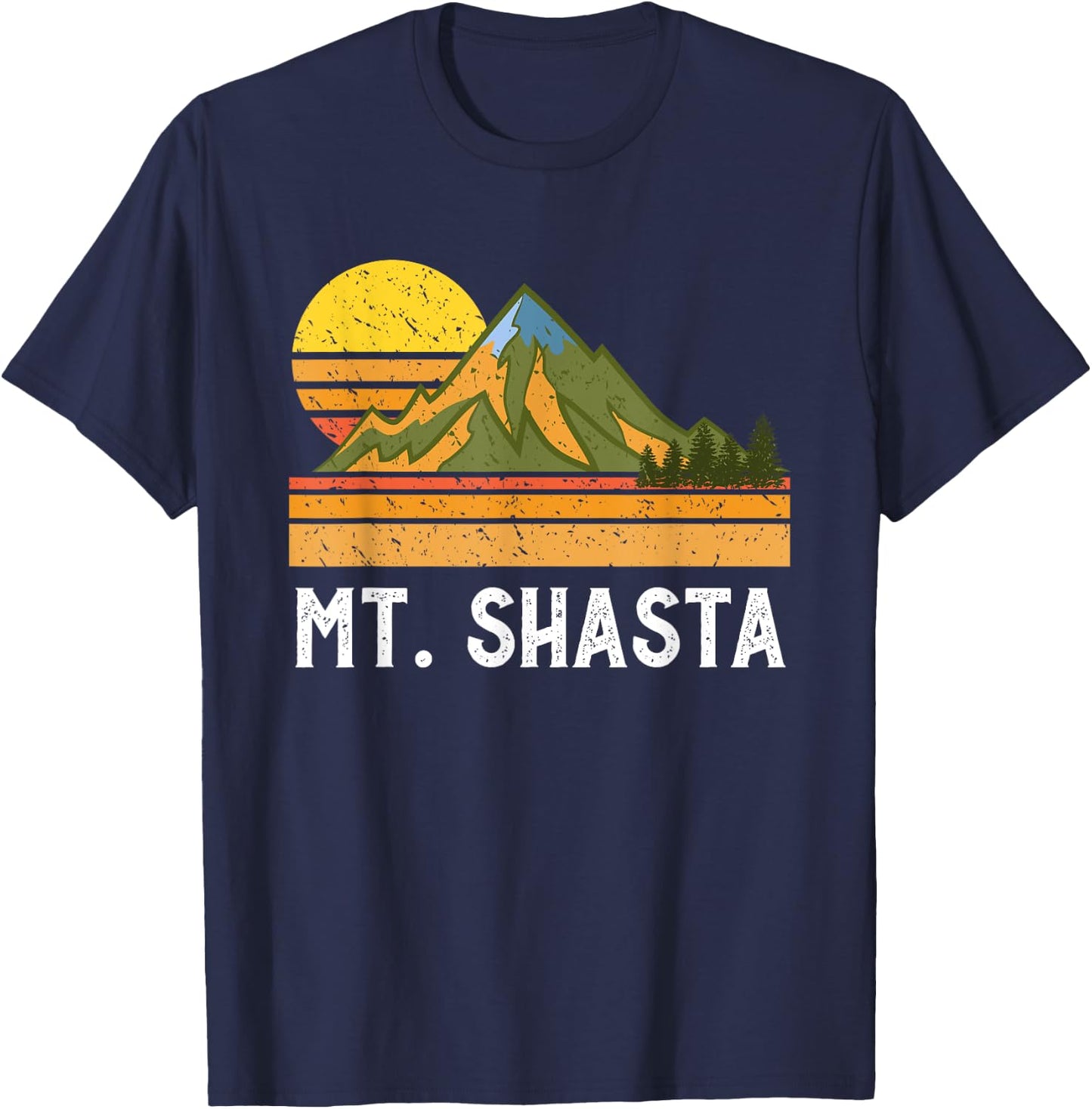 Mountain Vacation Gift- Mt. Climbing Hiking Mount Shasta T-Shirt - T-Shirt | Navy