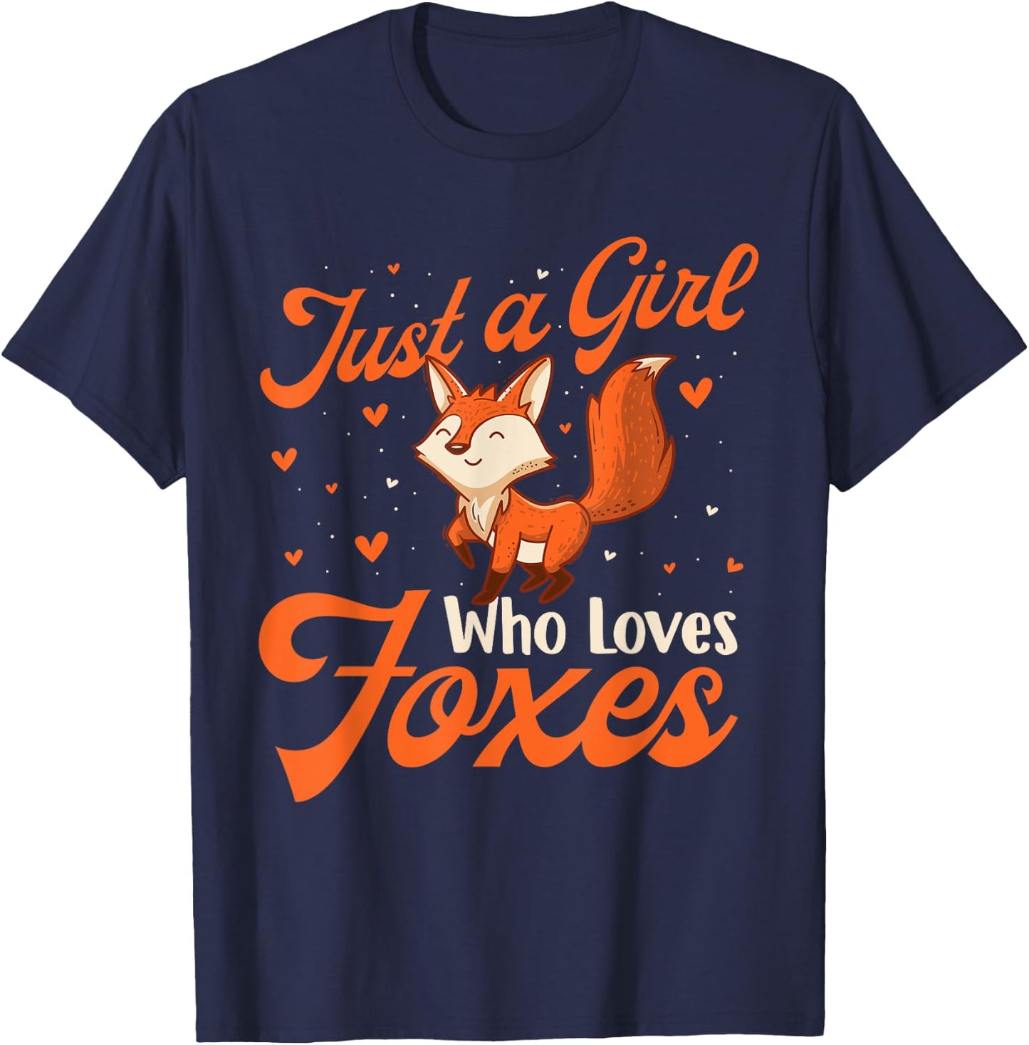 Just A Girl Who Loves Foxes - Fox Lover Zookeeper T-Shirt - T-Shirt | Navy