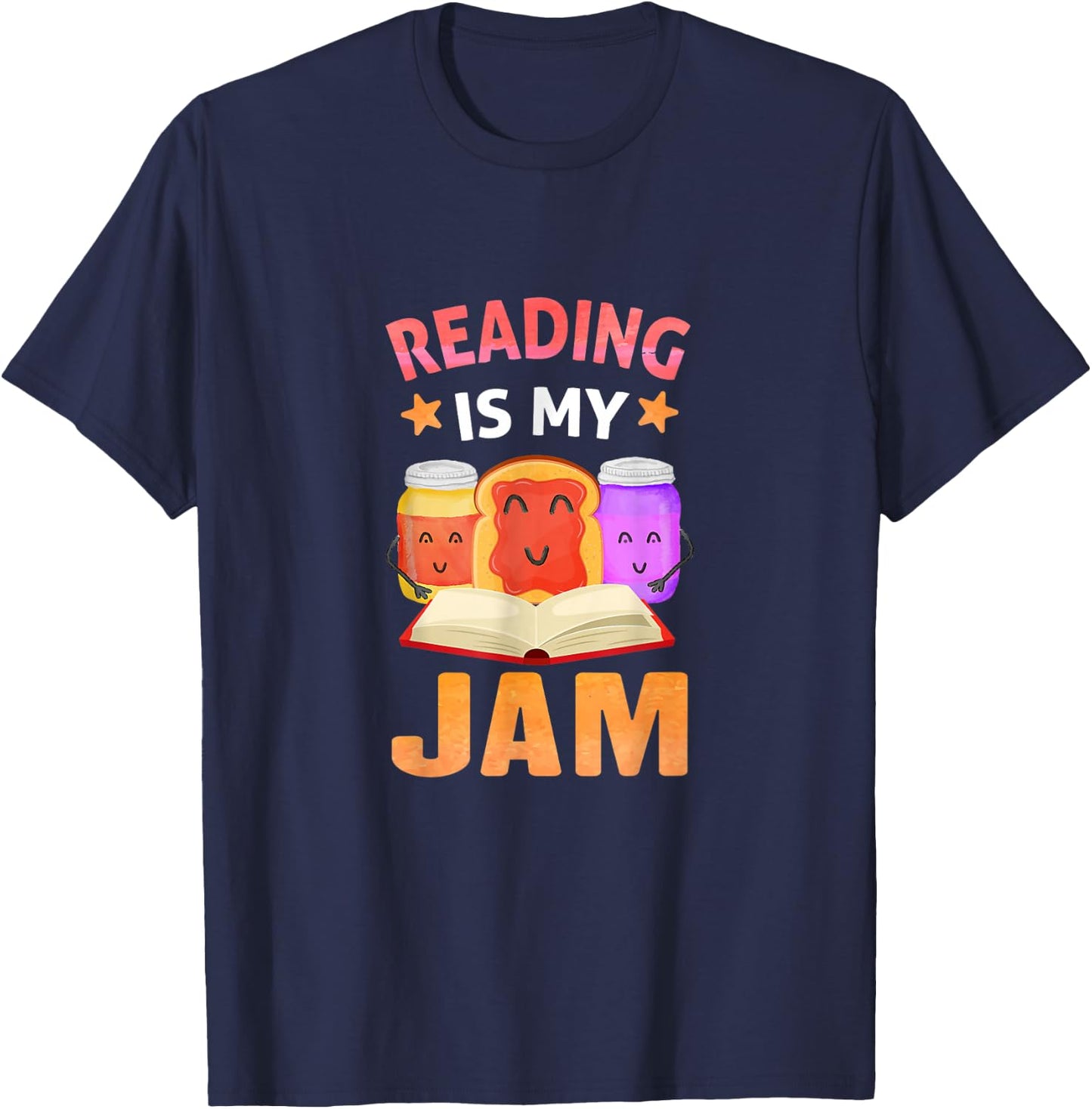 Reading is My Jam Funny I Love to Read Books T-Shirt - T-Shirt | Navy