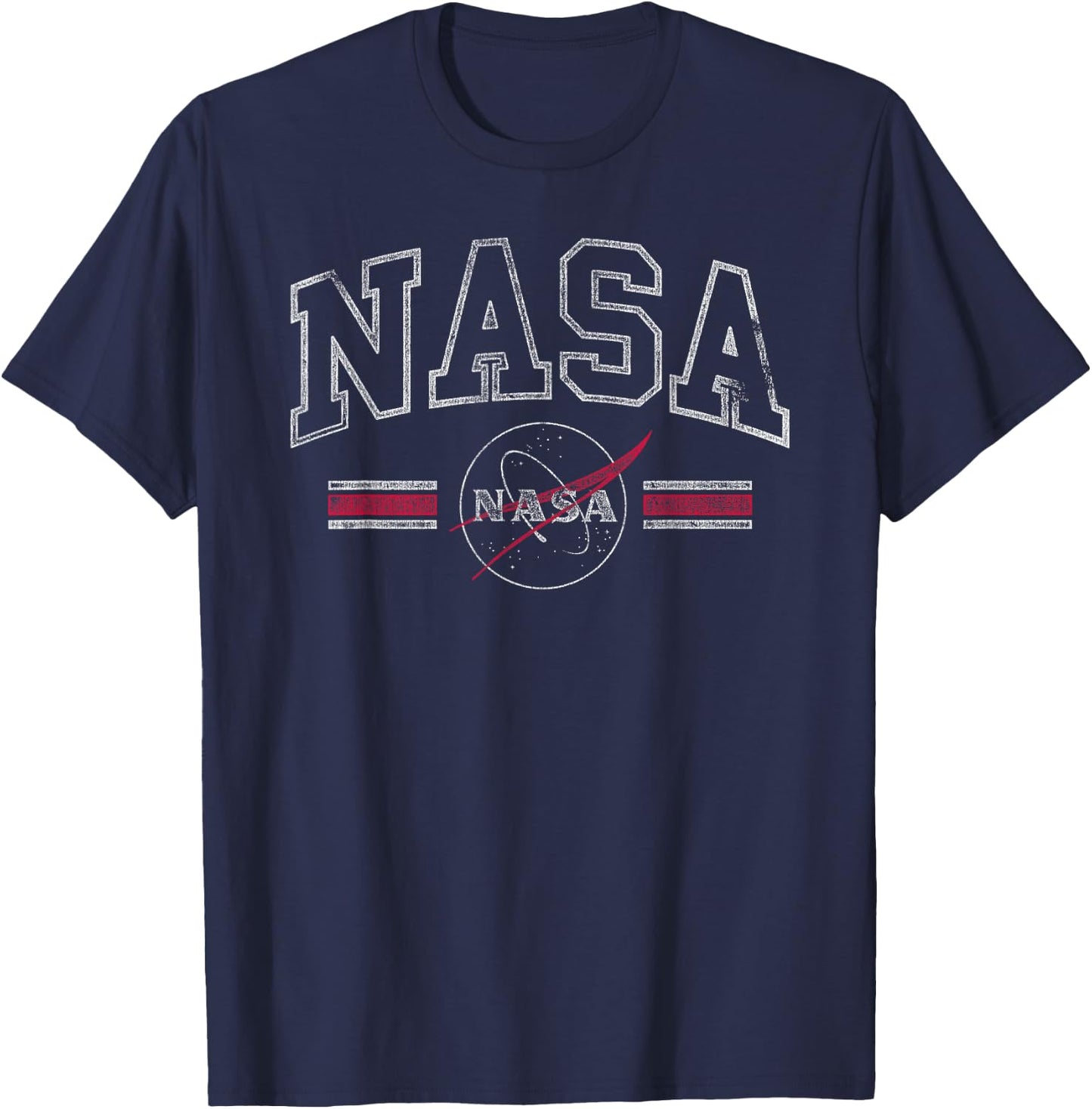 NASA Collegiate Lettered Logo with Distressing Space Science T-Shirt - T-Shirt | Navy