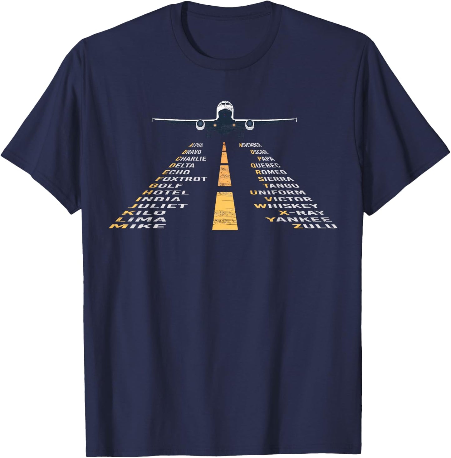 Phonetic Alphabet | Pilot Cadet Airplane Shirt T-Shirt - T-Shirt | Navy