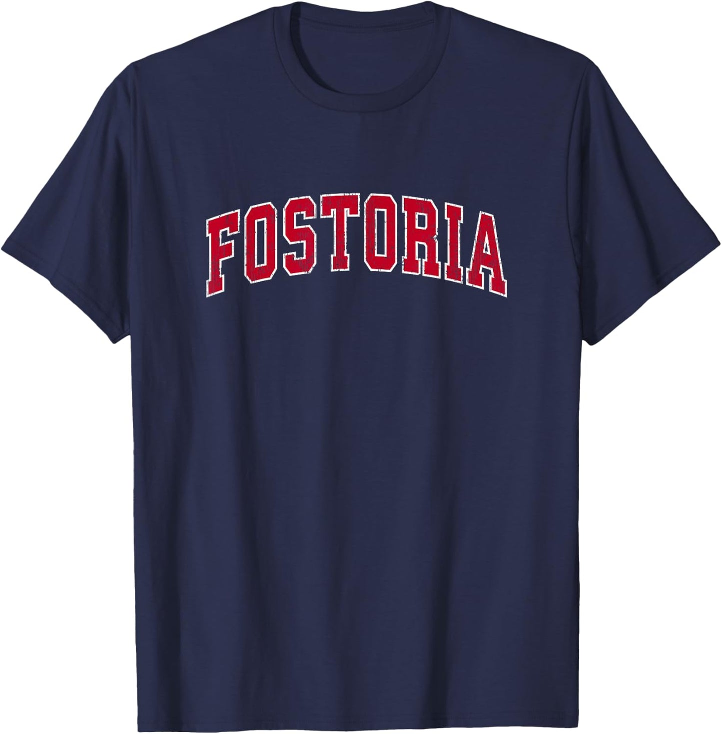 Fostoria Ohio OH Vintage Sports Design Red Design T-Shirt - T-Shirt | Navy