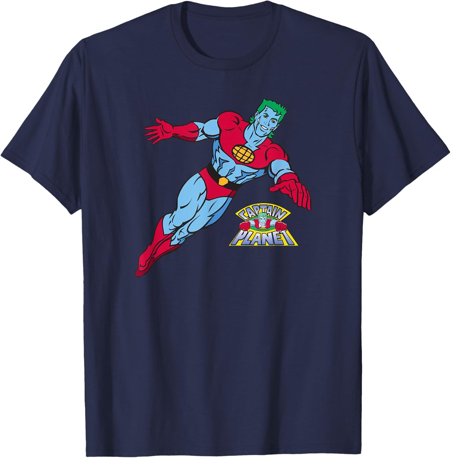 Captain Planet Flying by T-Shirt - T-Shirt | Navy