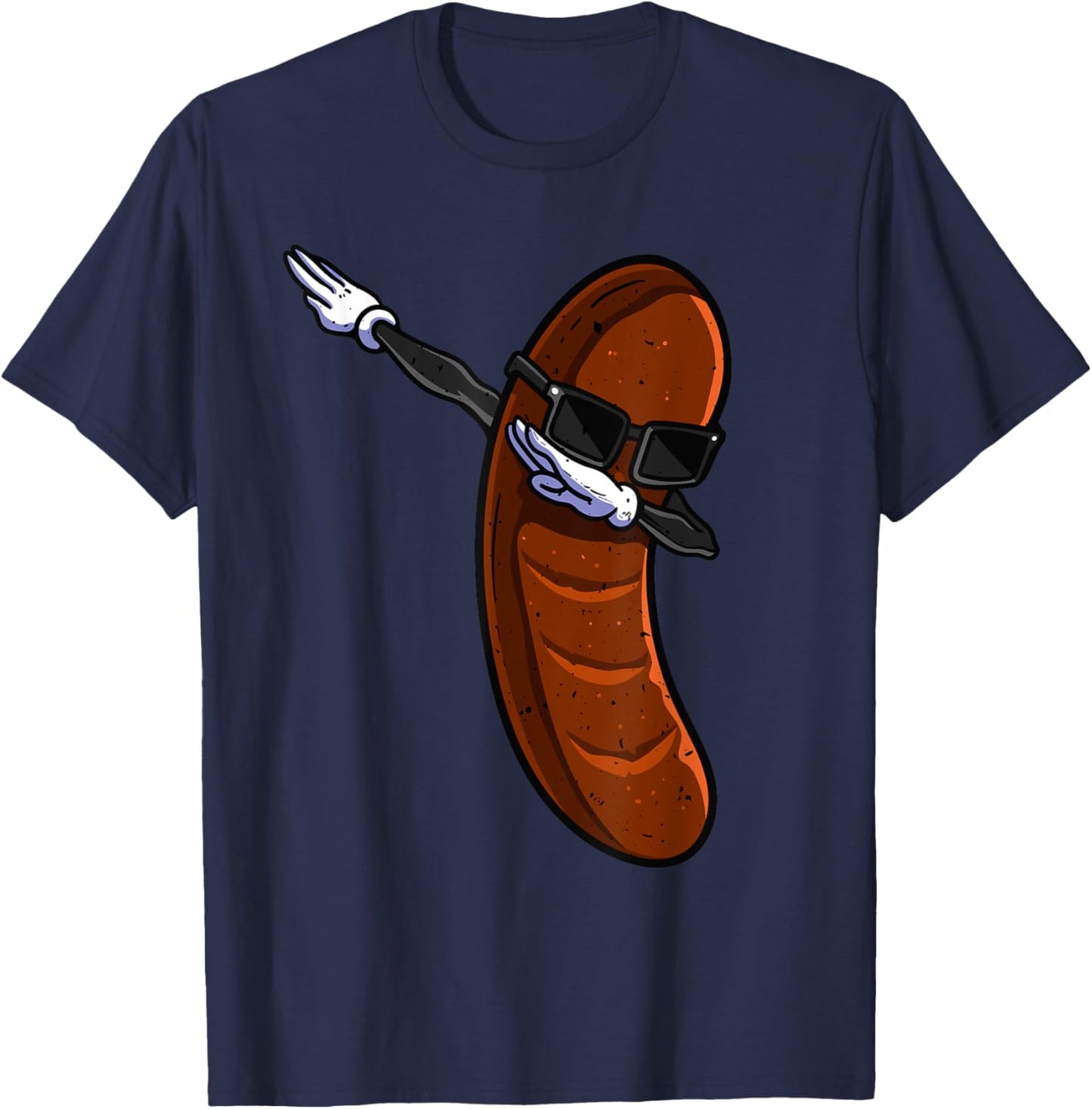 Funny Sausage Dancing Oktoberfest German Beer Drinking Gifts T-Shirt - T-Shirt | Navy