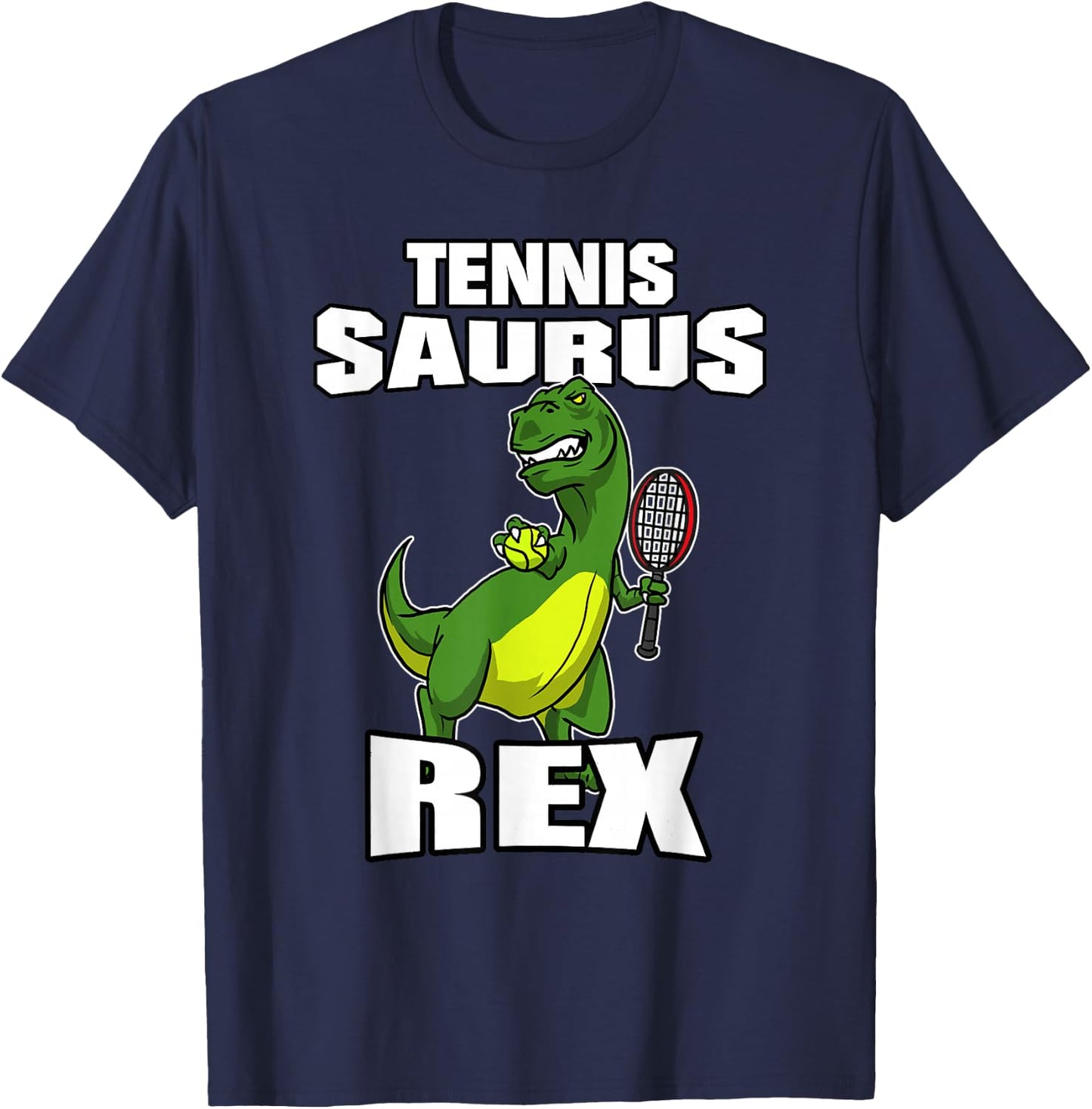 Tennissaurus Rex Tennis Dinosaur T Rex Gift Tennis Player T-Shirt - T-Shirt | Navy