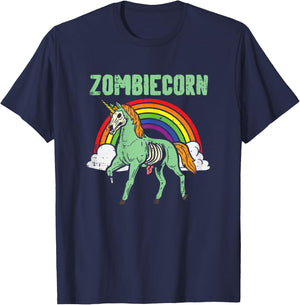 Zombicorn Zombie Unicorn Rainbow Scary Halloween Girls Women T-Shirt - T-Shirt | Navy