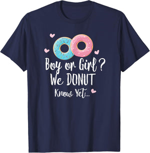 Boy or Girl We Donut Know - Gender Reveal Gift T-Shirt - T-Shirt | Navy