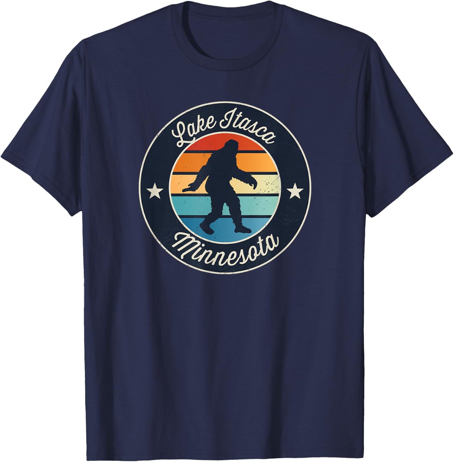 Lake Itasca Minnesota Sasquatch Souvenir T-Shirt - T-Shirt | Navy