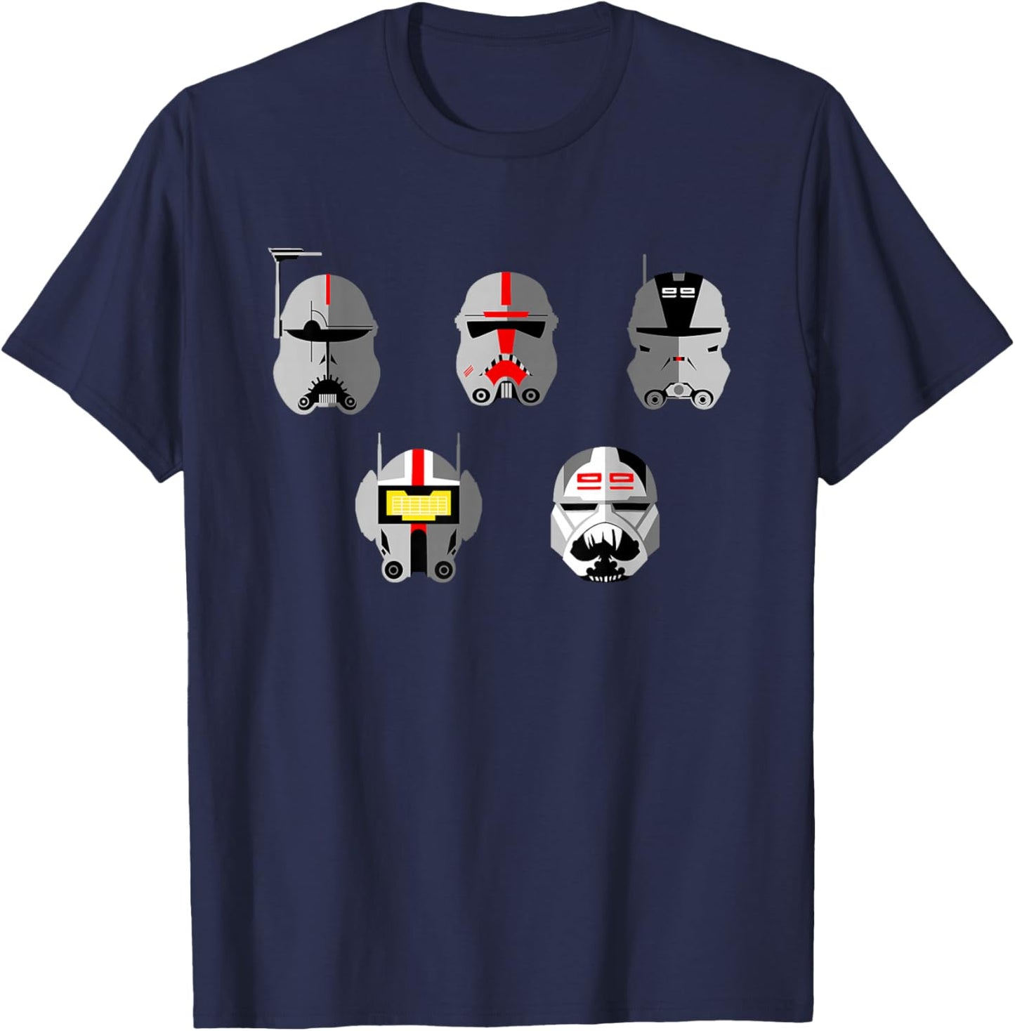 Star Wars The Bad Batch Clone Force 99 Helmets T-Shirt - T-Shirt | Navy