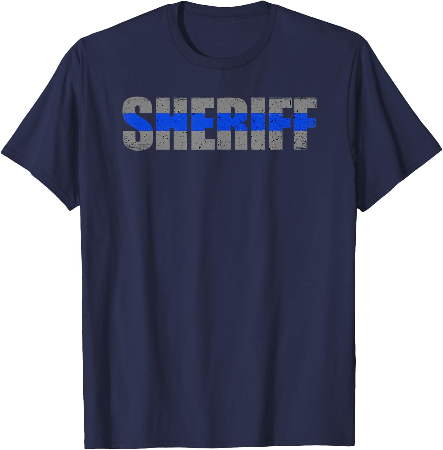 Sheriff Thin Blue Line Support Law Enforcement T-Shirt - T-Shirt | Navy