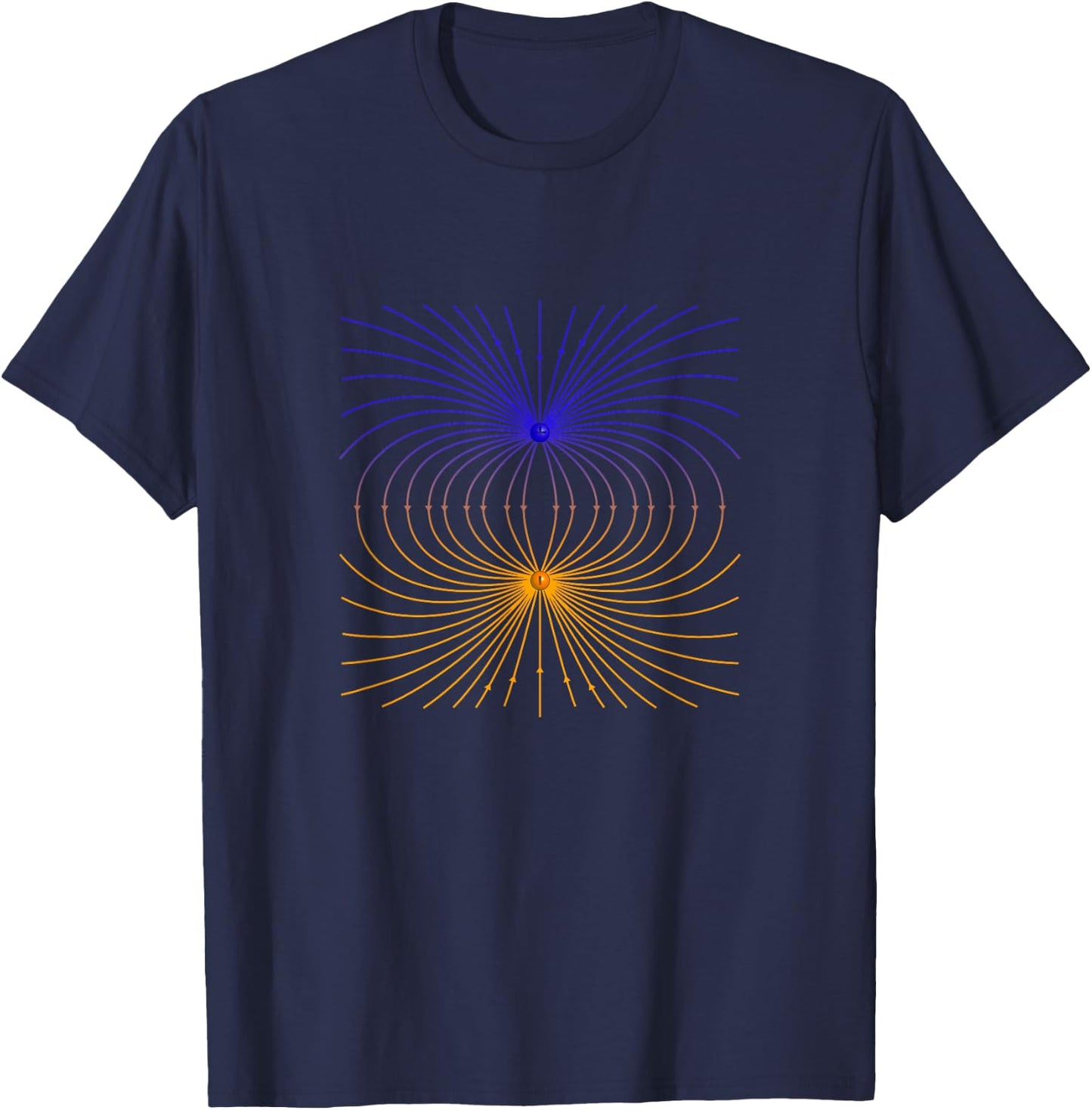 Electric Field Lines Physics Student Teacher Gift Dipole T-Shirt - T-Shirt | Navy