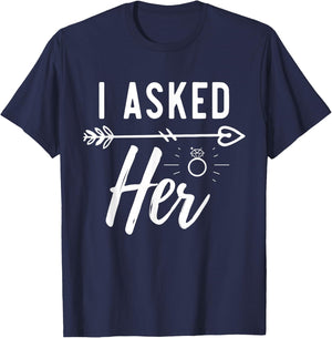 Engagement Announcement Fiance Engaged Couple Engagement T-Shirt - T-Shirt | Navy