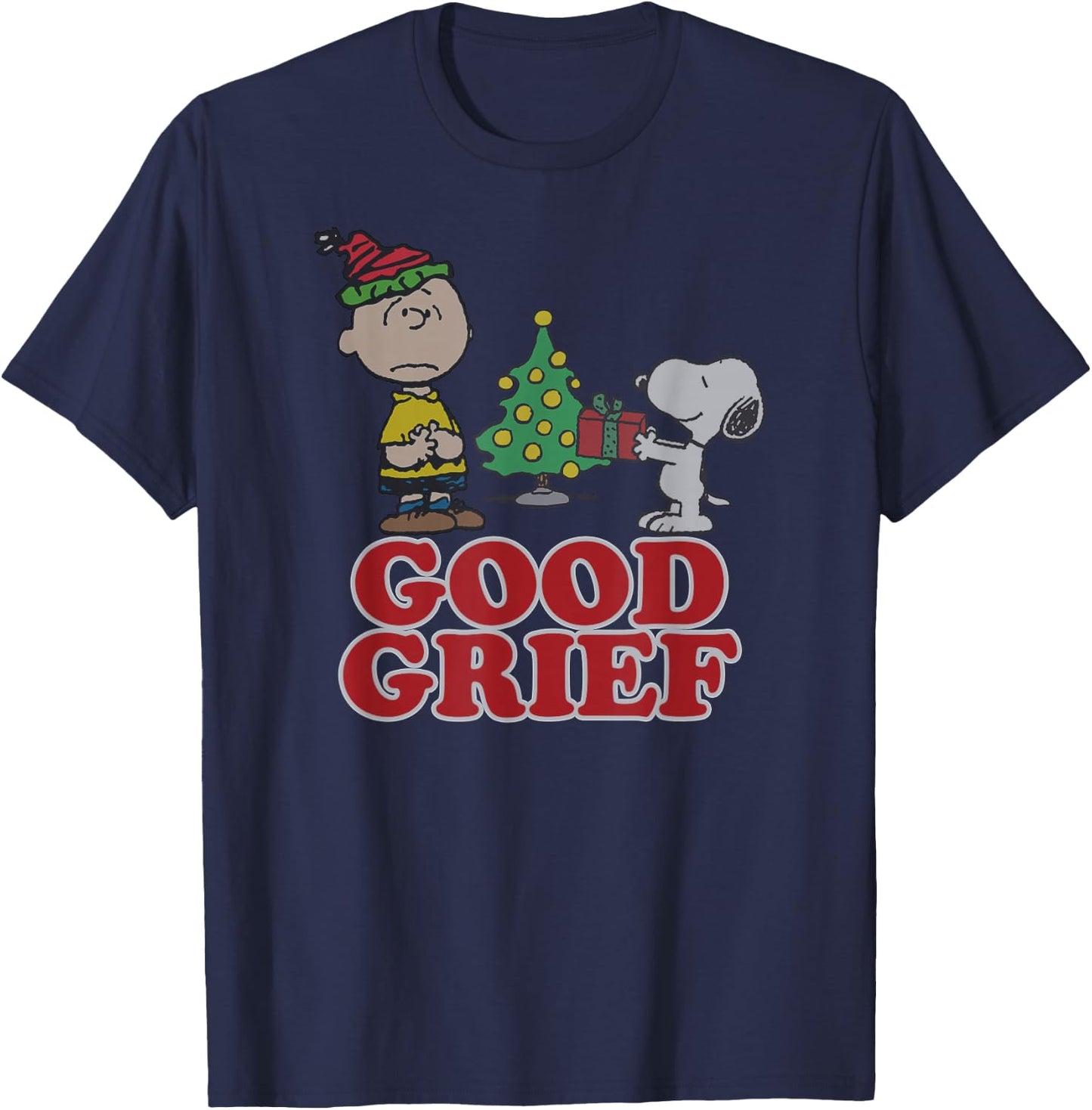 Peanuts Charlie Brown Goof Grief Christmas T-Shirt - T-Shirt | Navy