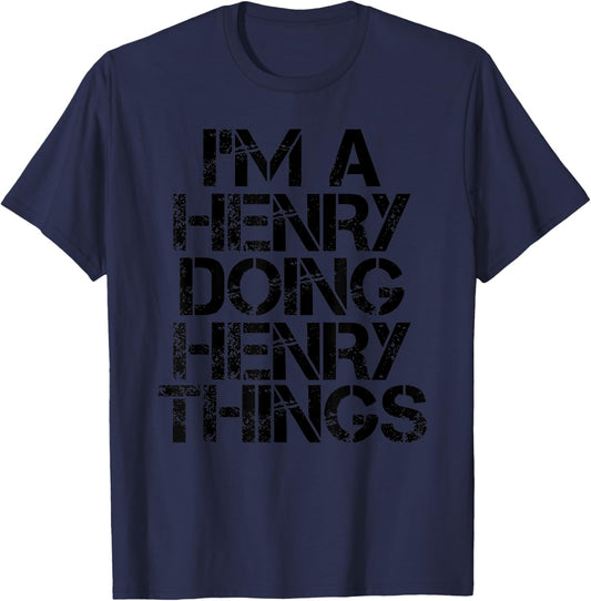 HENRY Funny Surname Family Tree Birthday Reunion Gift T-Shirt - T-Shirt | Navy