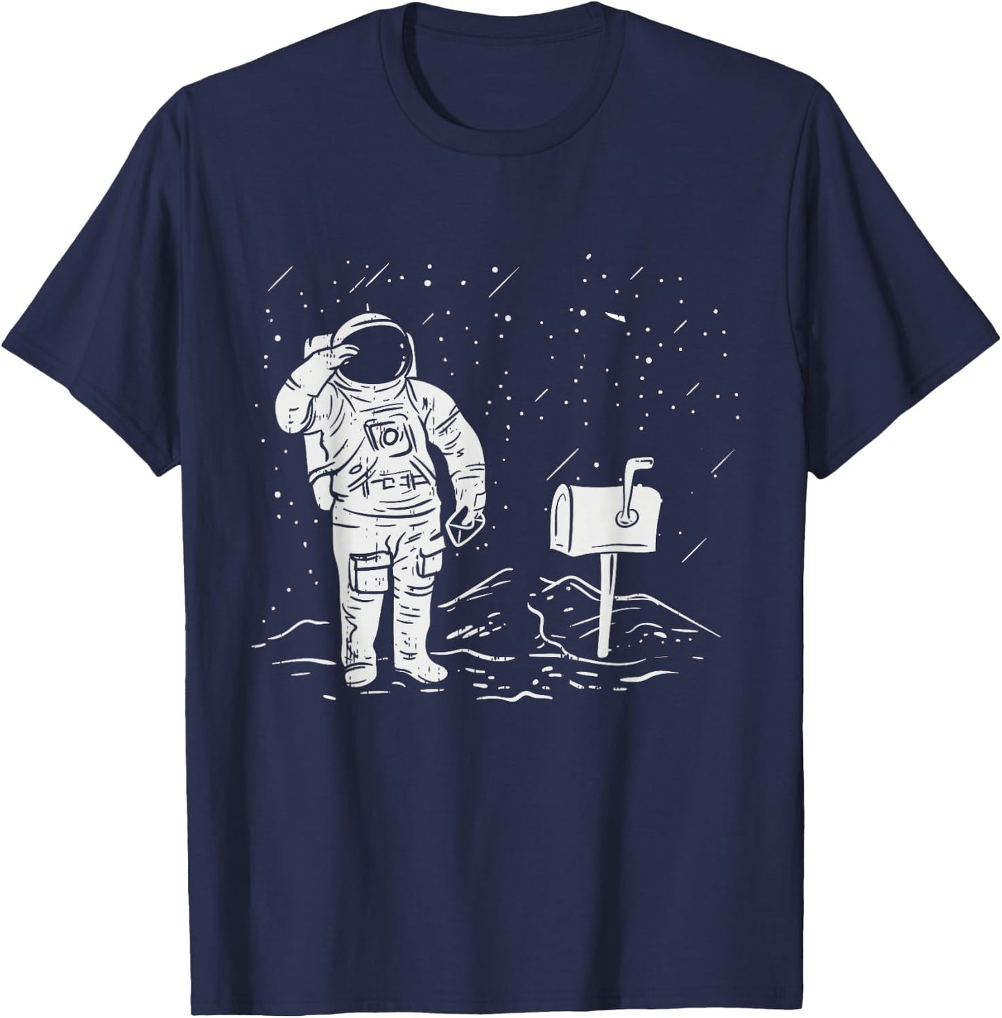 Postman Funny for Delivery Postman Astronaut T-Shirt - T-Shirt | Navy