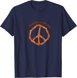 Make Bacon Not War Bacon Lover T-Shirt - T-Shirt | Navy