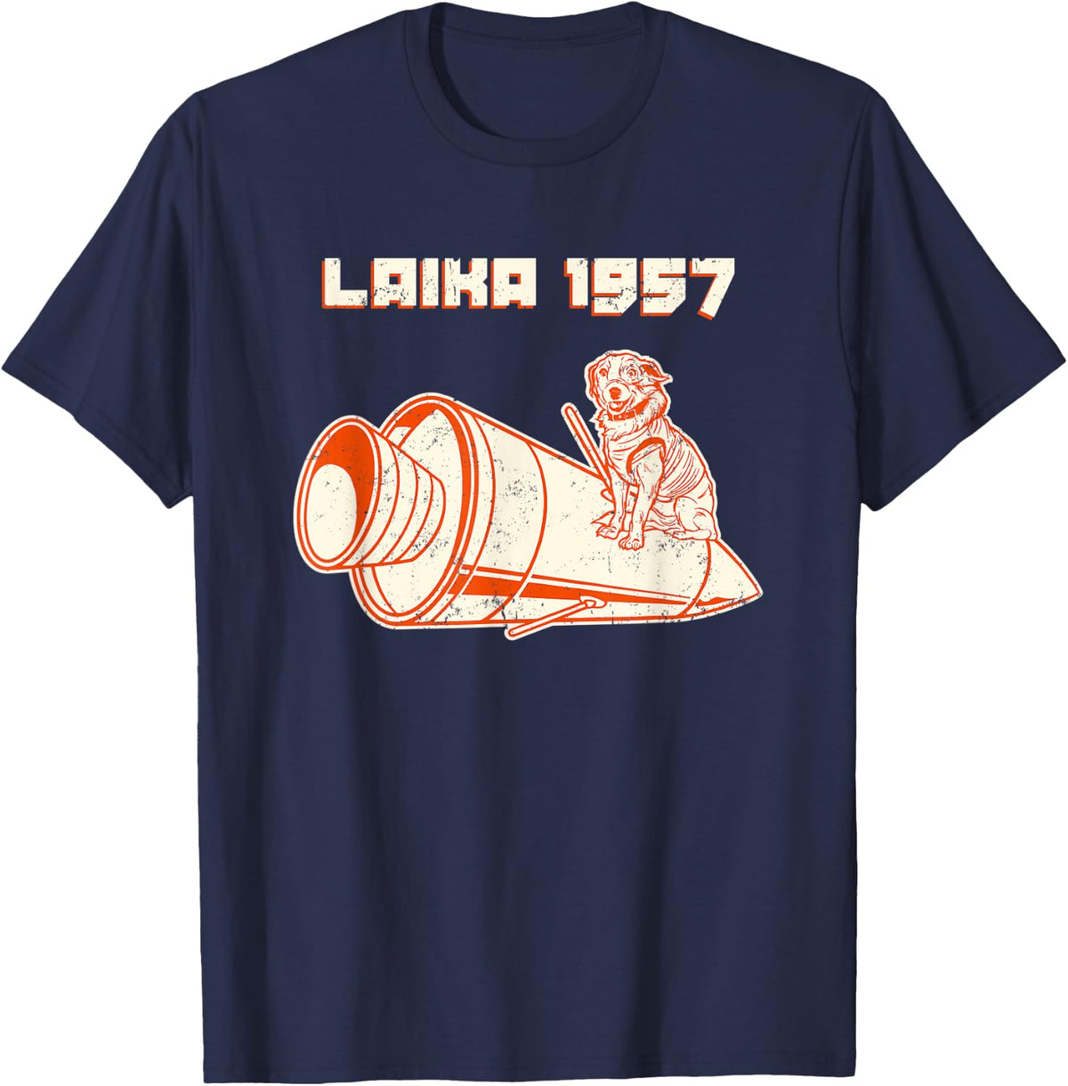 Laika Gagarin Dog Sputnik Russian Russia USSR Women T-Shirt - T-Shirt | Navy