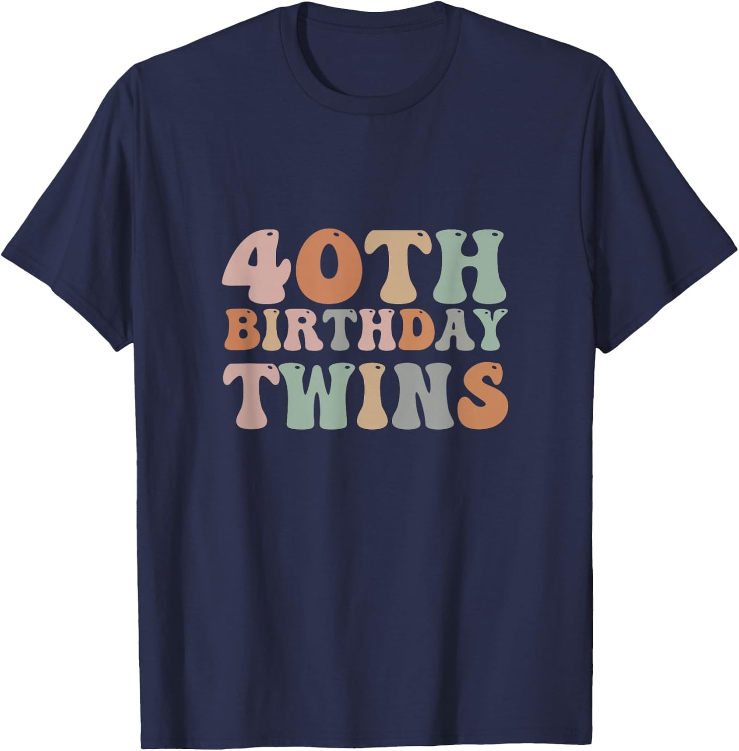 40th Birthday Twins 40 Years old Twin Sibling Men Women Kids T-Shirt - T-Shirt | Navy