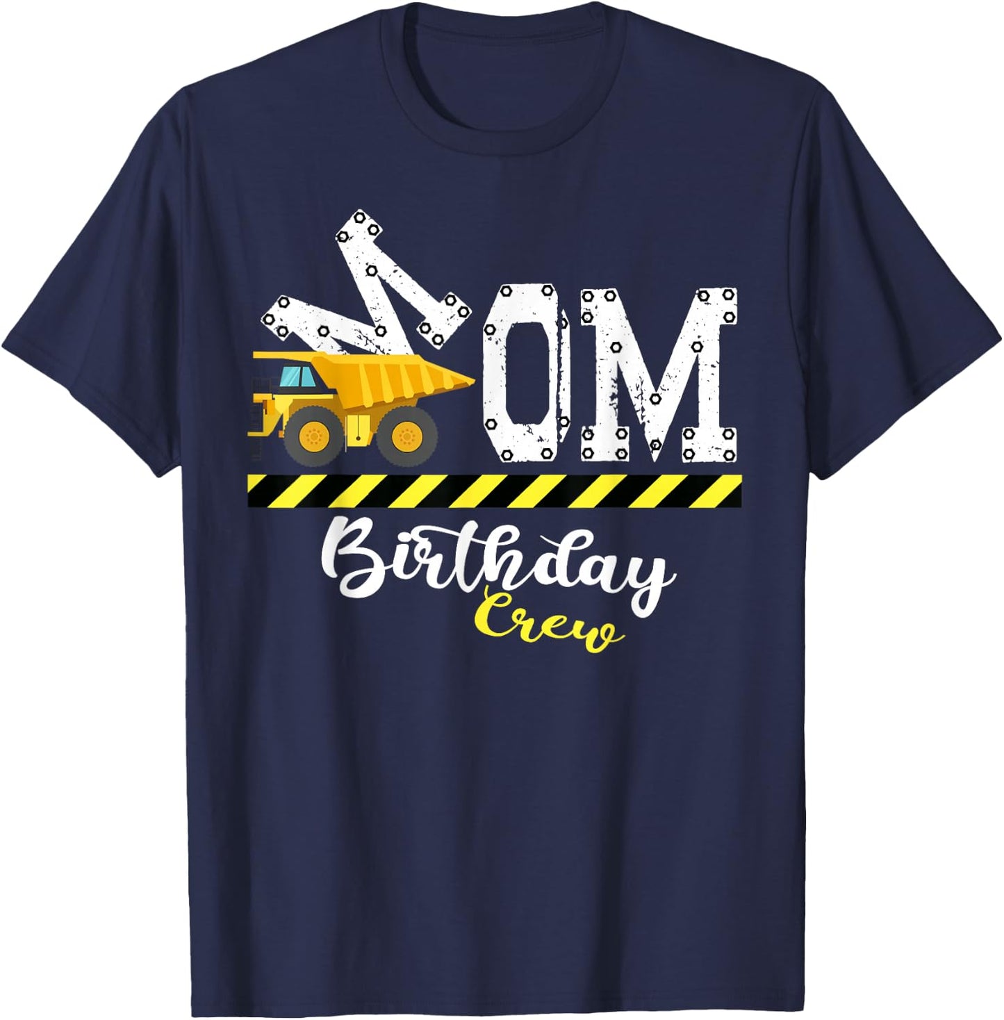 B-Day Party Mom Birthday Crew Construction Birthday Party T-Shirt - T-Shirt | Navy