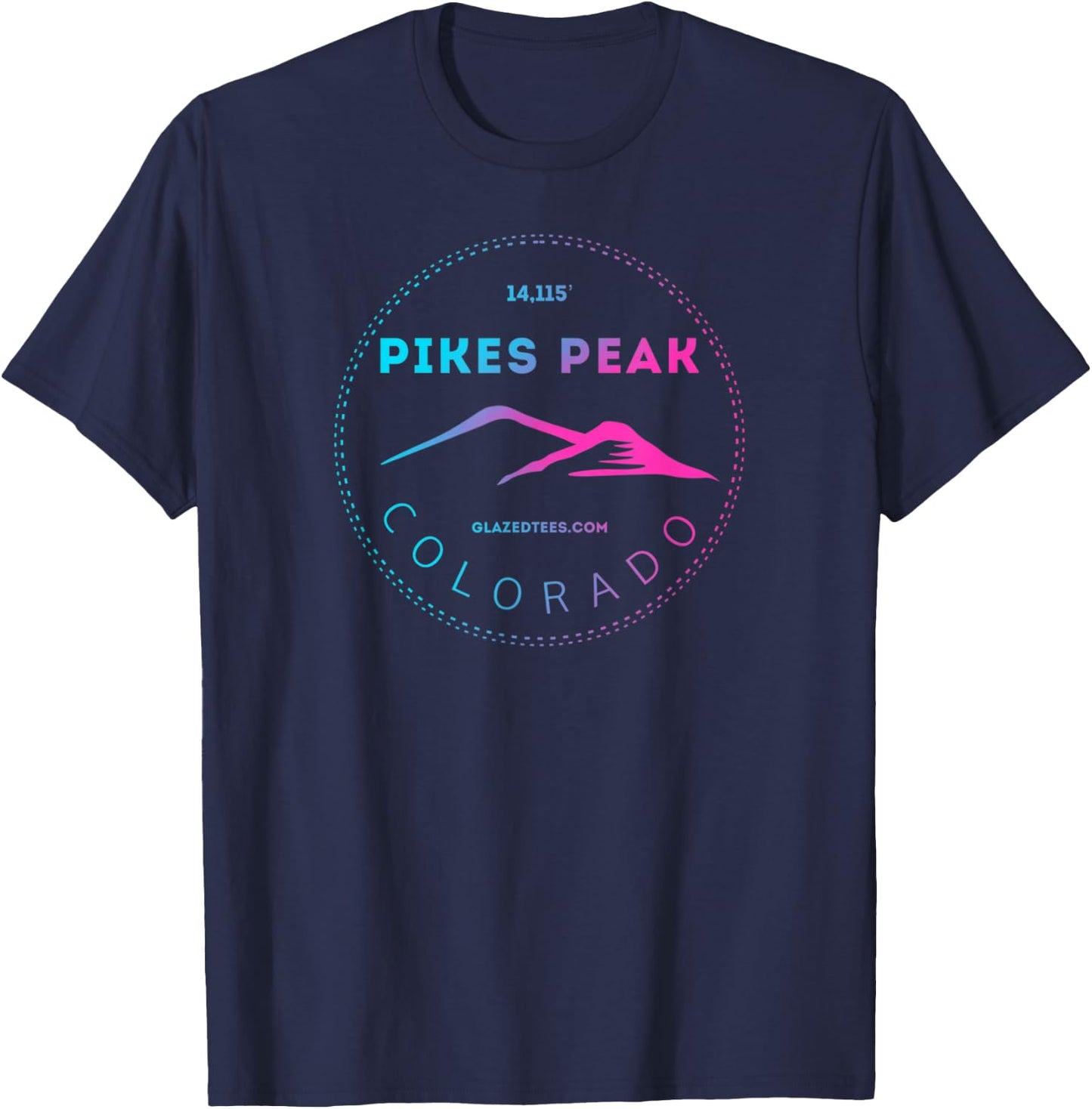 Pikes Peak Colorado - Retro Mountain Adventure T-Shirt - T-Shirt | Navy