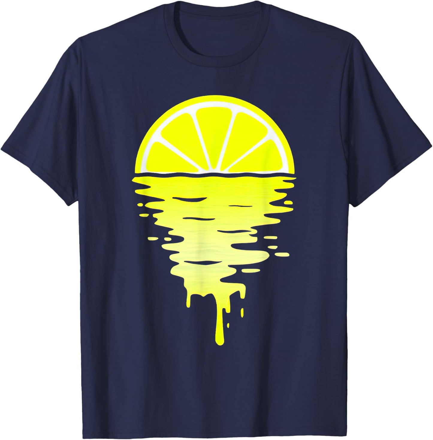 Lemon Sunset Over Sea T-Shirt - T-Shirt | Navy