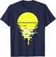 Lemon Sunset Over Sea T-Shirt - T-Shirt | Navy