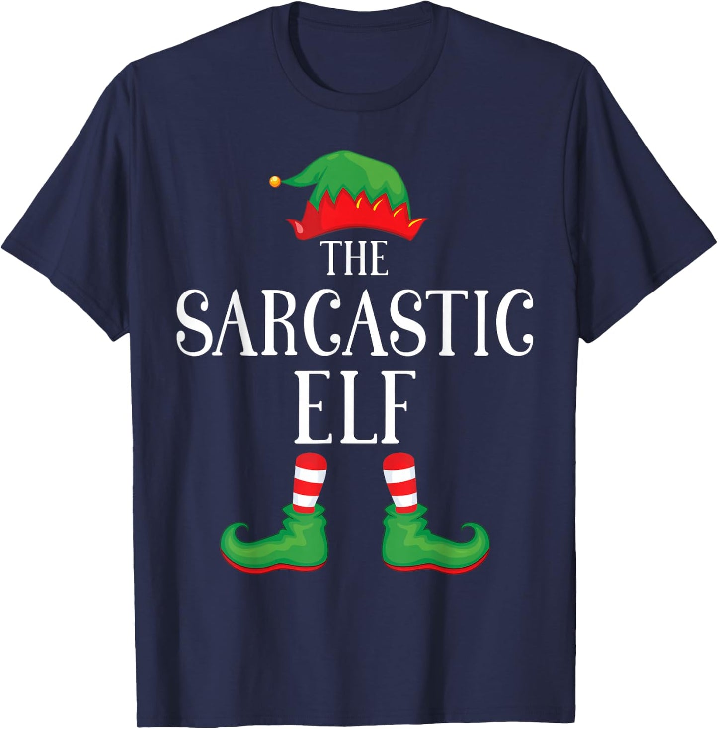 Sarcastic Elf Matching Group Xmas Funny Family Christmas T-Shirt - T-Shirt | Navy