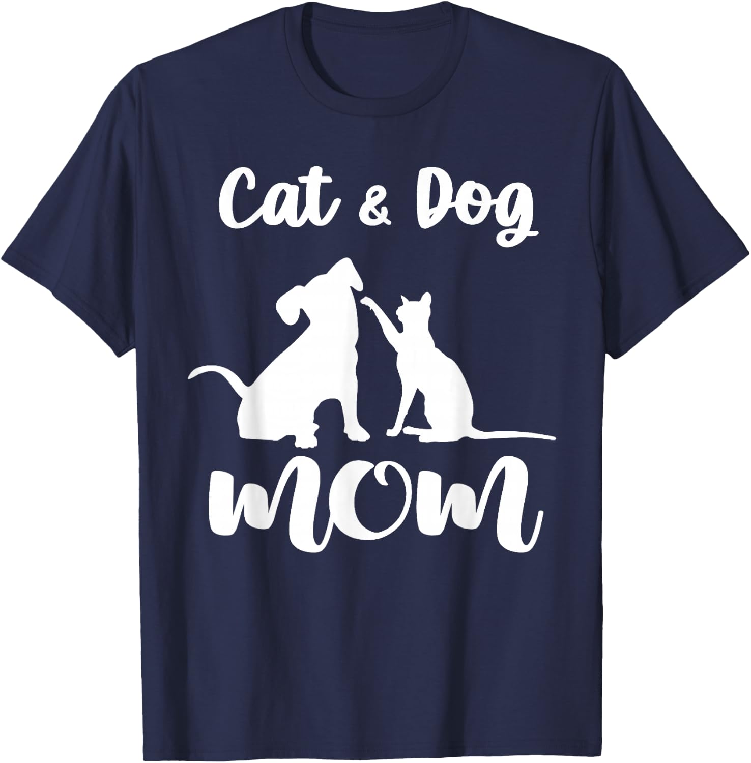 Cat and Dog Mom Shirt Pets Animals Lover Puppy T-Shirt - T-Shirt | Navy
