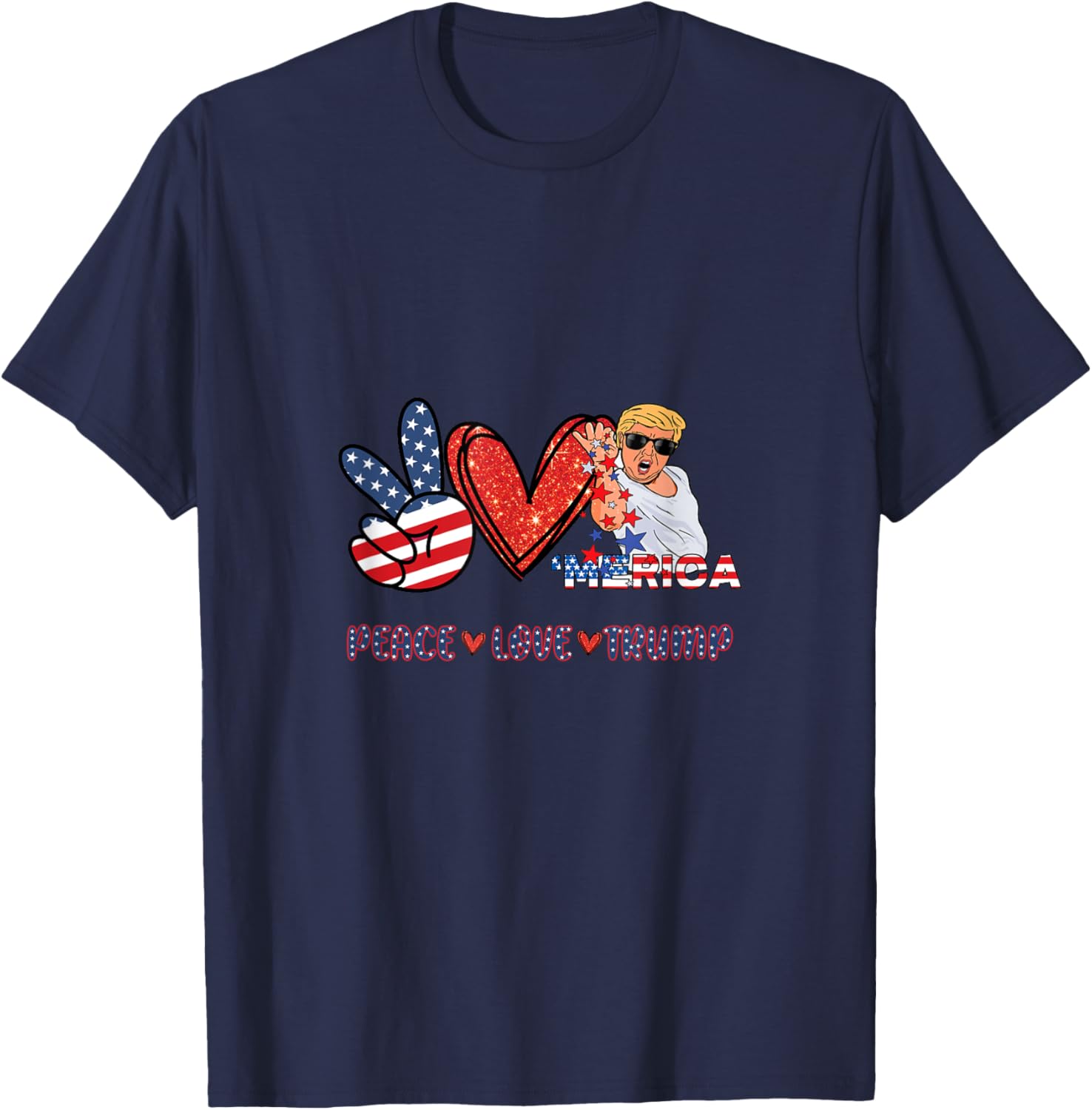 Peace Love Trump T-Shirt - T-Shirt | Navy