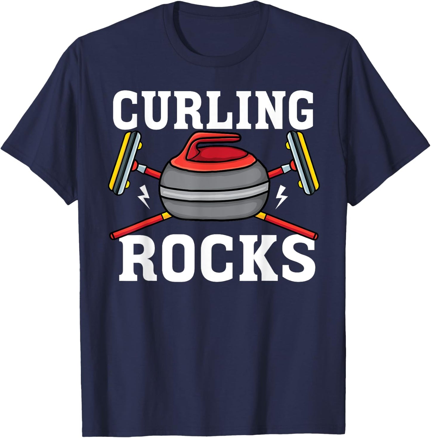 Curling rocks Broom curler Winter ice Sports lover Curling T-Shirt - T-Shirt | Navy