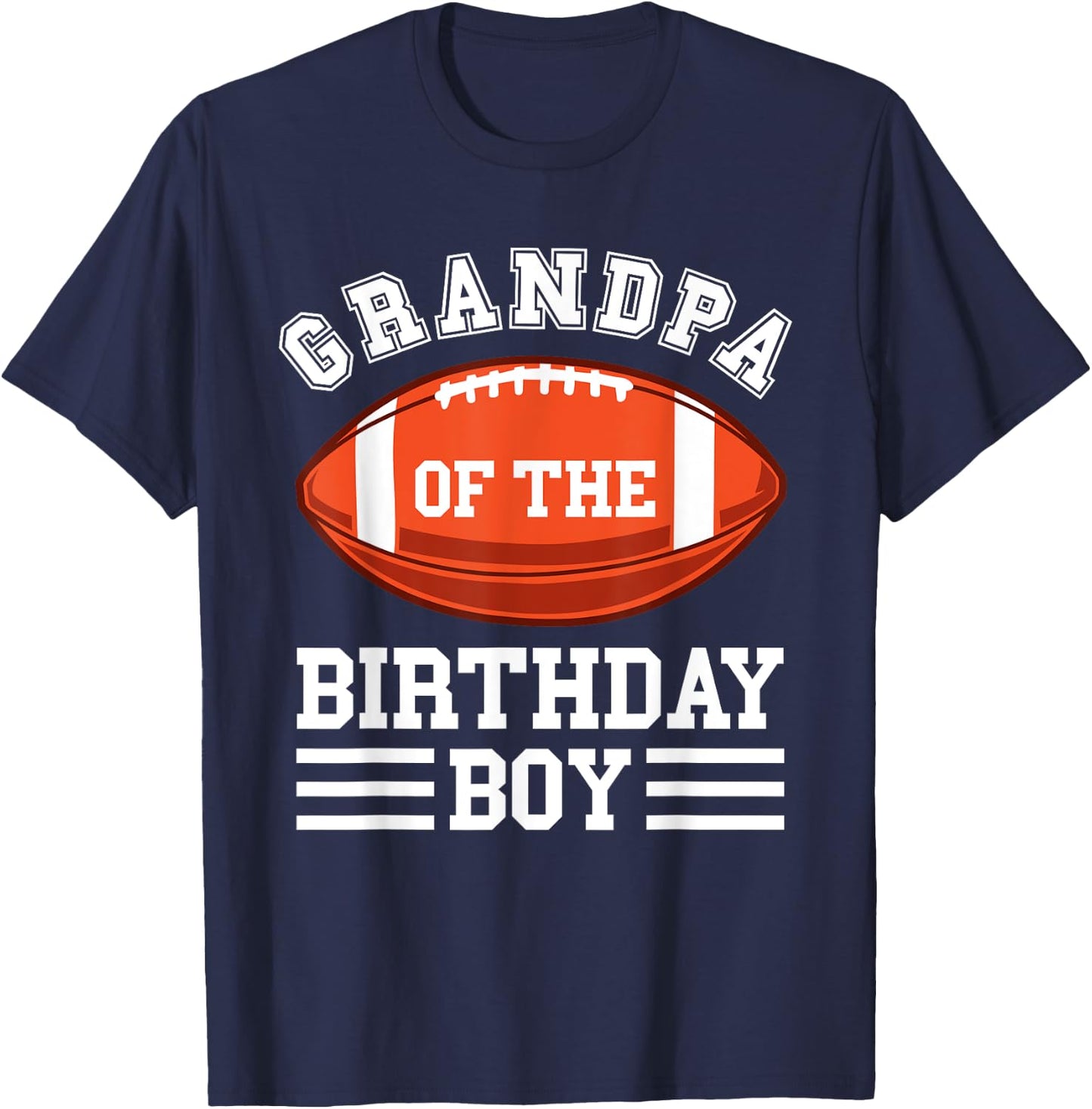 Grandpa Of The Birthday Boy Football Birthday Matching T-Shirt - T-Shirt | Navy
