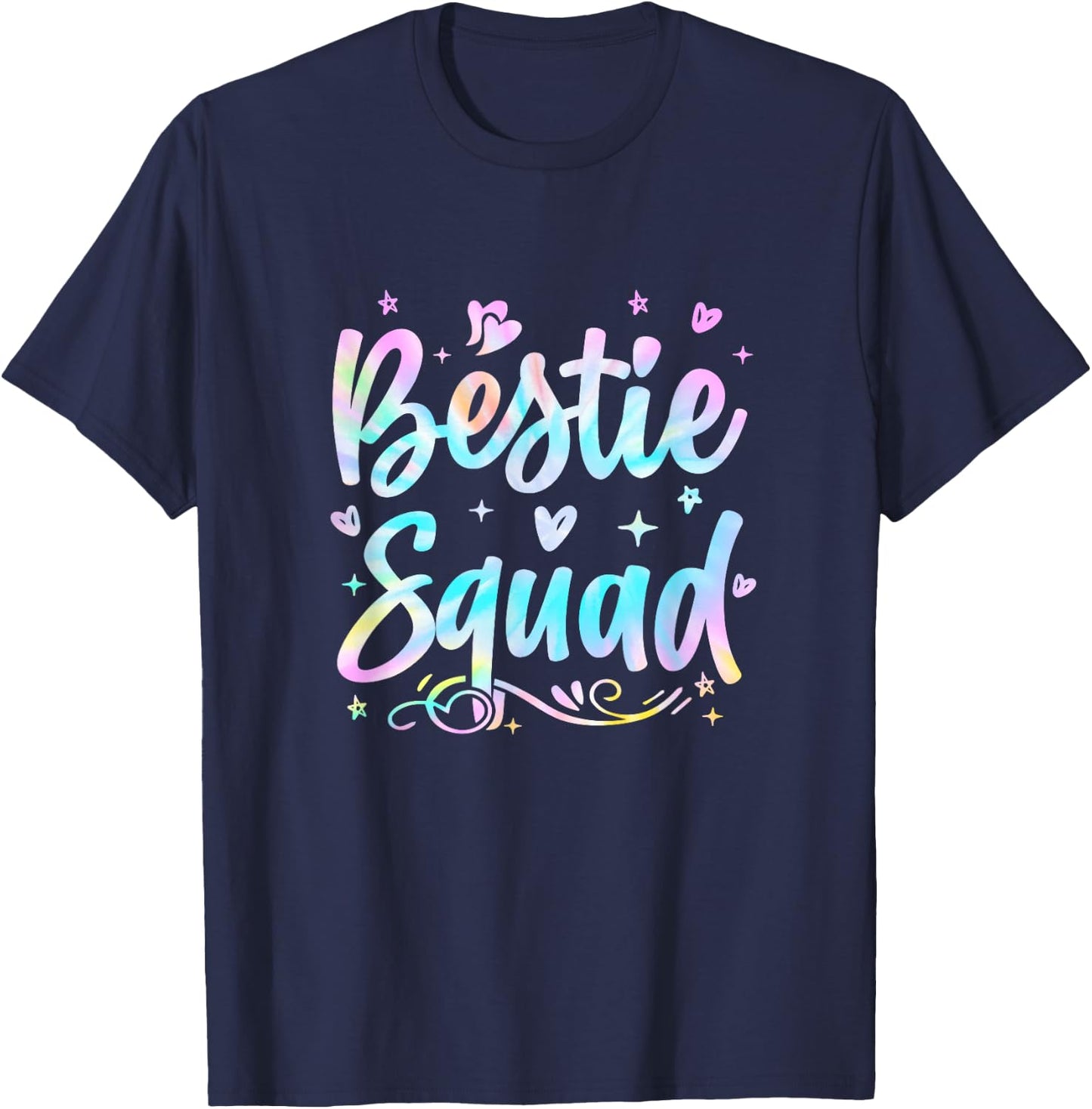 Funny Tie Dye Best Friend Matching Bestie Squad BFF Cute T-Shirt - T-Shirt | Navy