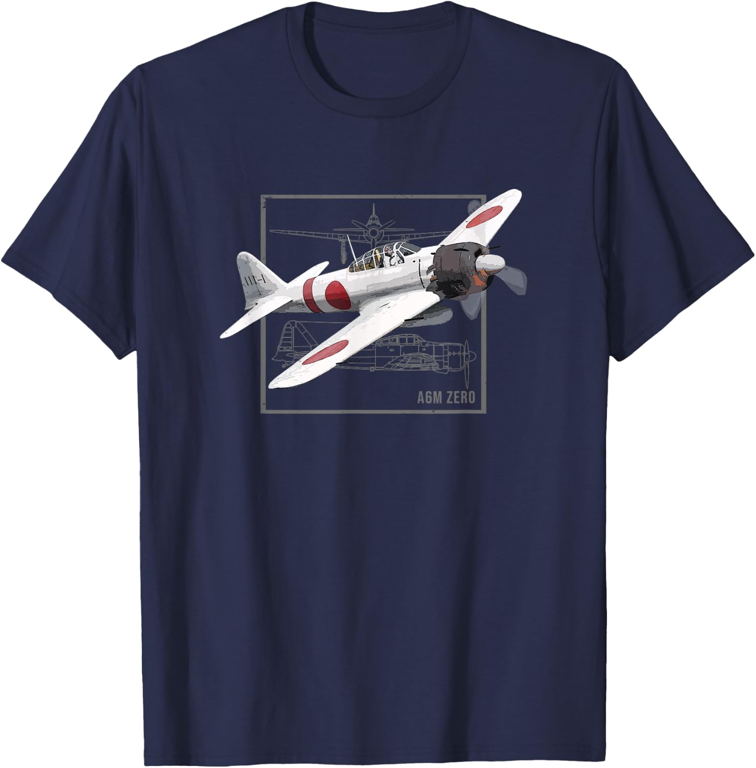 A6M Zero Fighter Japan WW2 Fighter Plane T-Shirt - T-Shirt | Navy