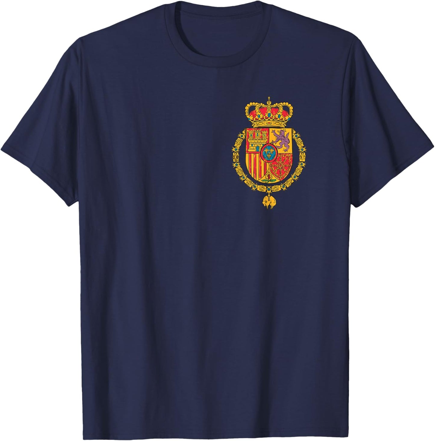 Spain Royal Shield Small Patria Country Support Sport T-Shirt - T-Shirt | Navy
