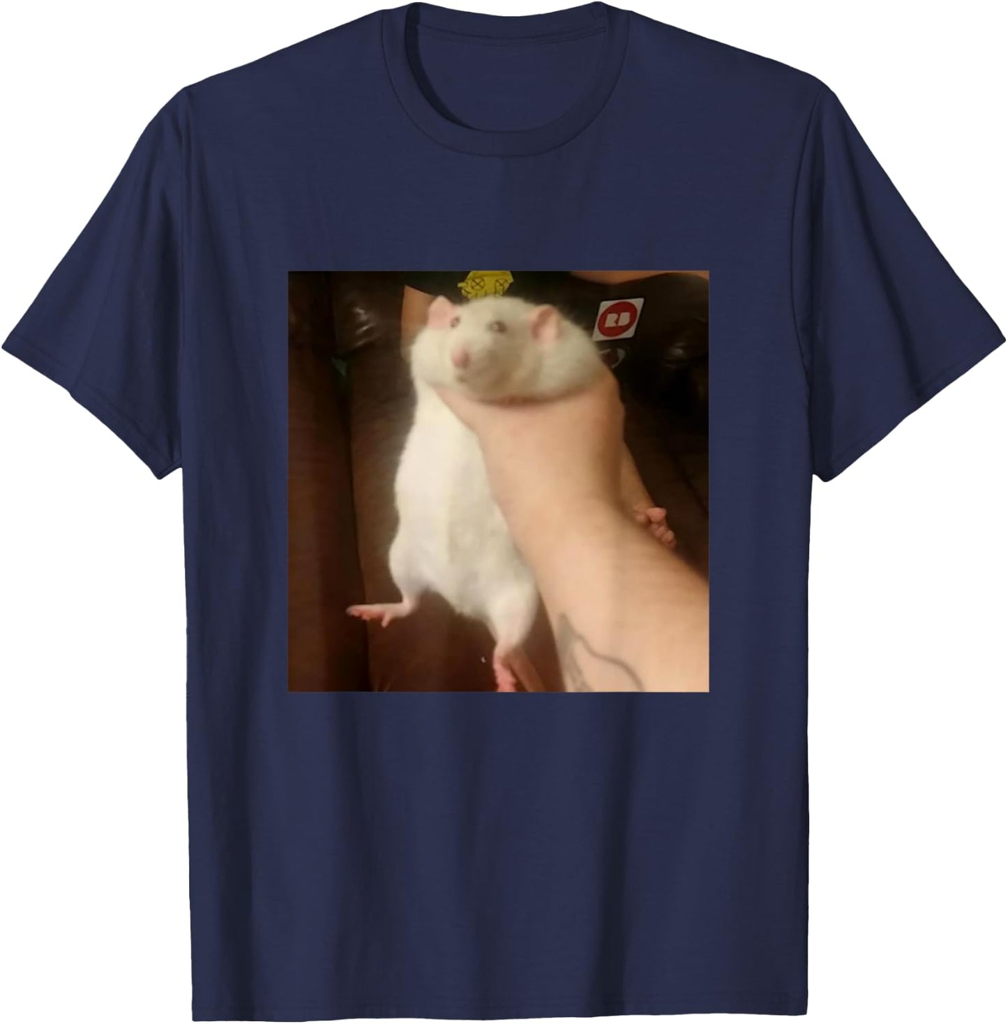 Cute Fat Rat Being Grabbed Meme T-Shirt - T-Shirt | Navy