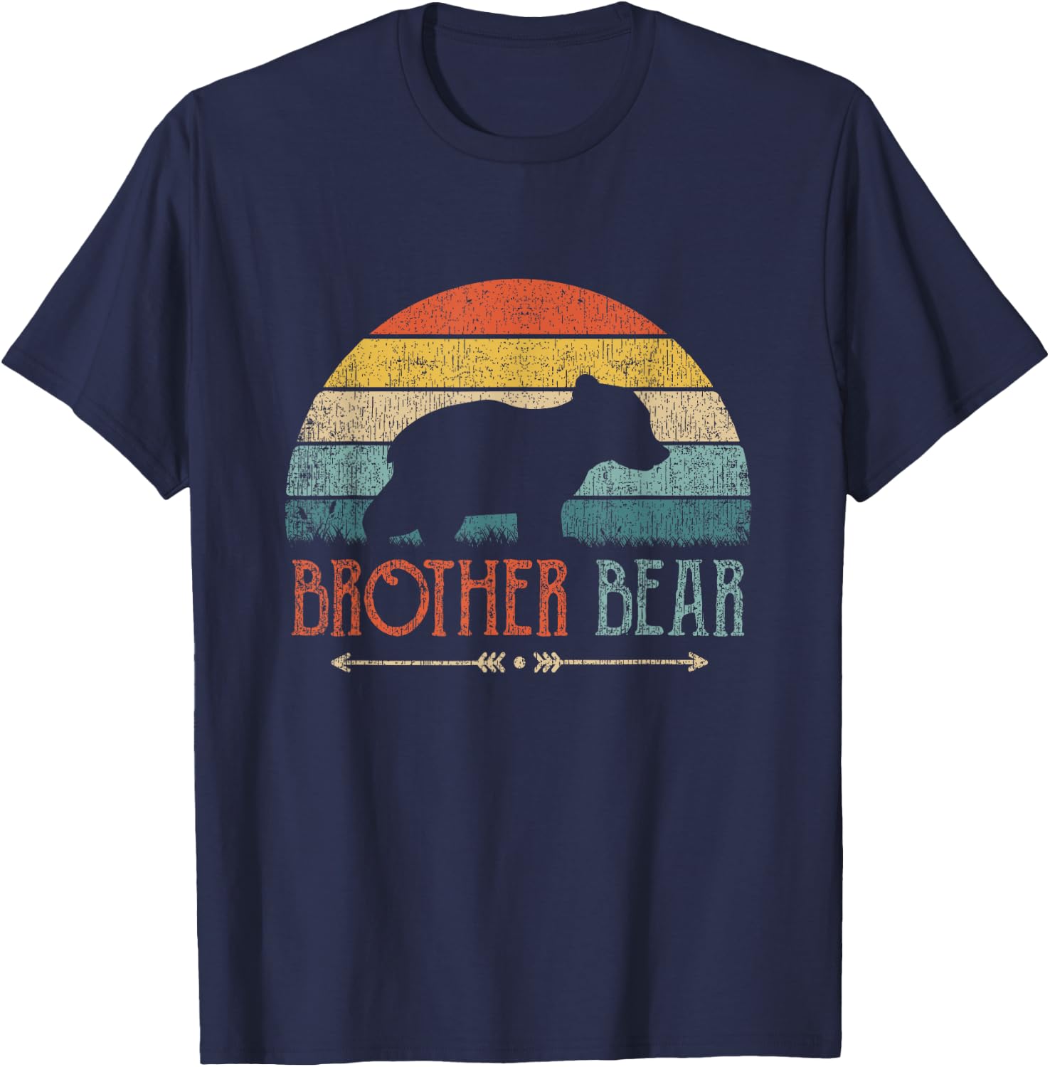 Cute Brother Bear Vintage Gift Boys Retro Little Brother T-Shirt - T-Shirt | Navy