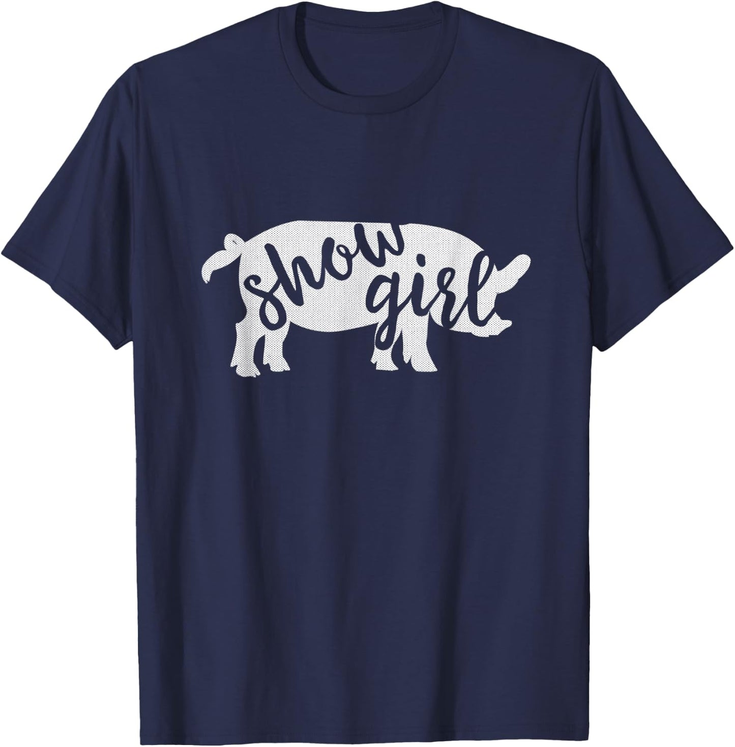 Cute Show Pig Girl T-Shirt - T-Shirt | Navy