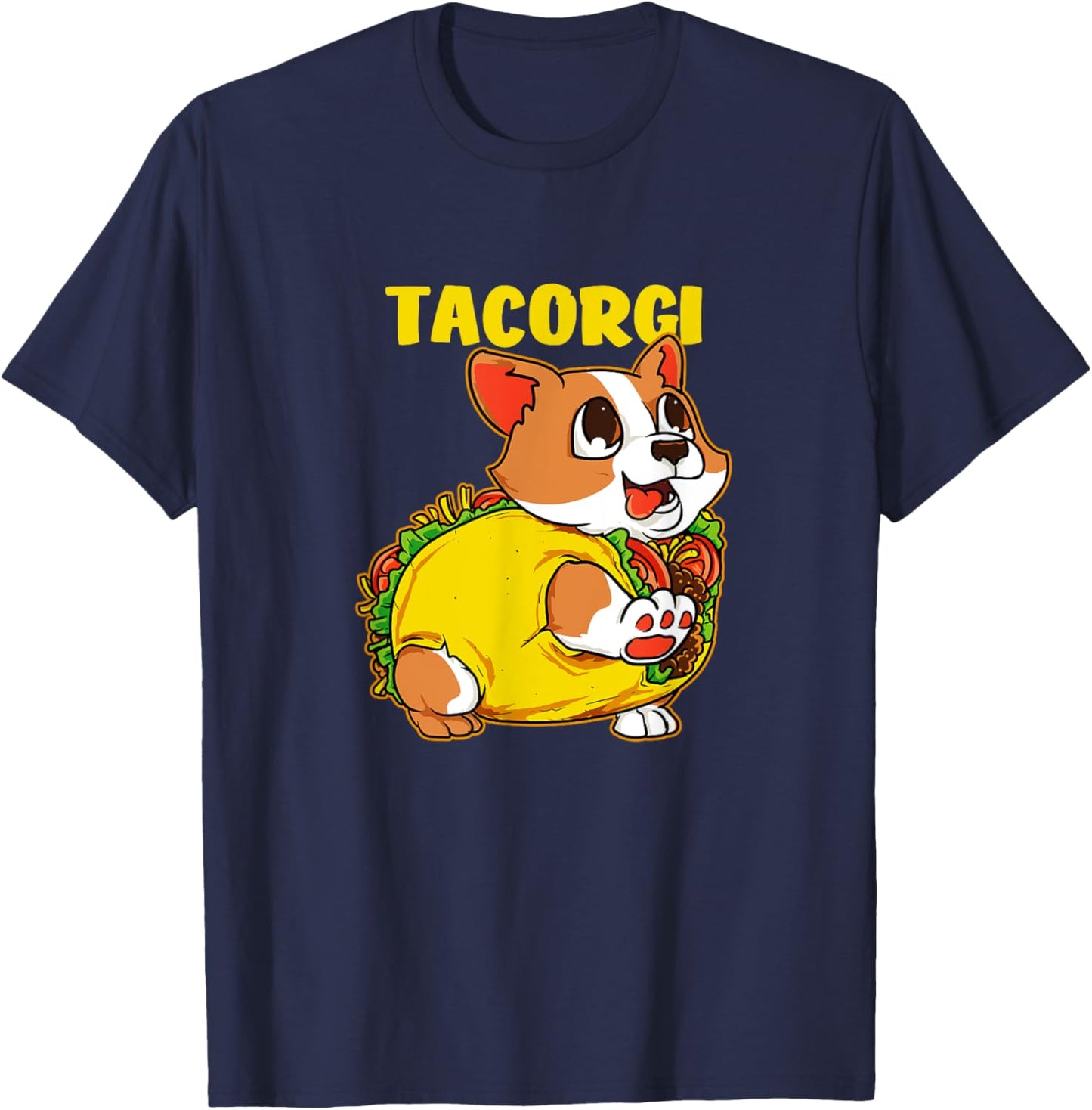 Corgi Dog And Taco Tacorgi Funny Corgi Puppy Men Women Girls Kids T-Shirt - T-Shirt | Navy