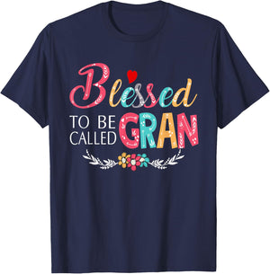 Grandma - Blessed to be called Gran Colorful art T-Shirt - T-Shirt | Navy