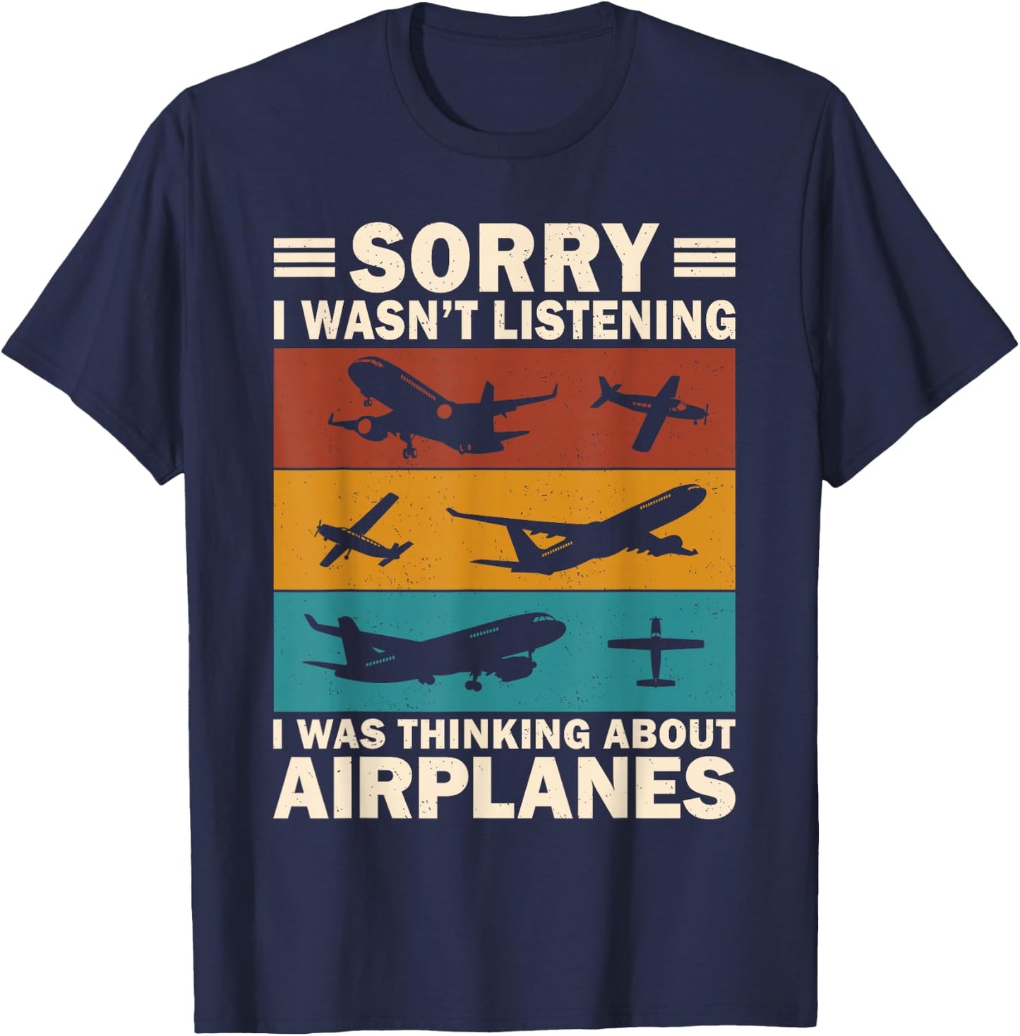 Airplane Aviation Shirt for Boys Men Funny Vintage Pilot T-Shirt - T-Shirt | Navy