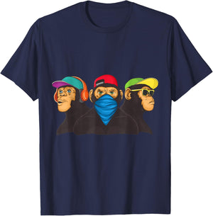 Three wise monkeys masked modern graffiti T-Shirt - T-Shirt | Navy