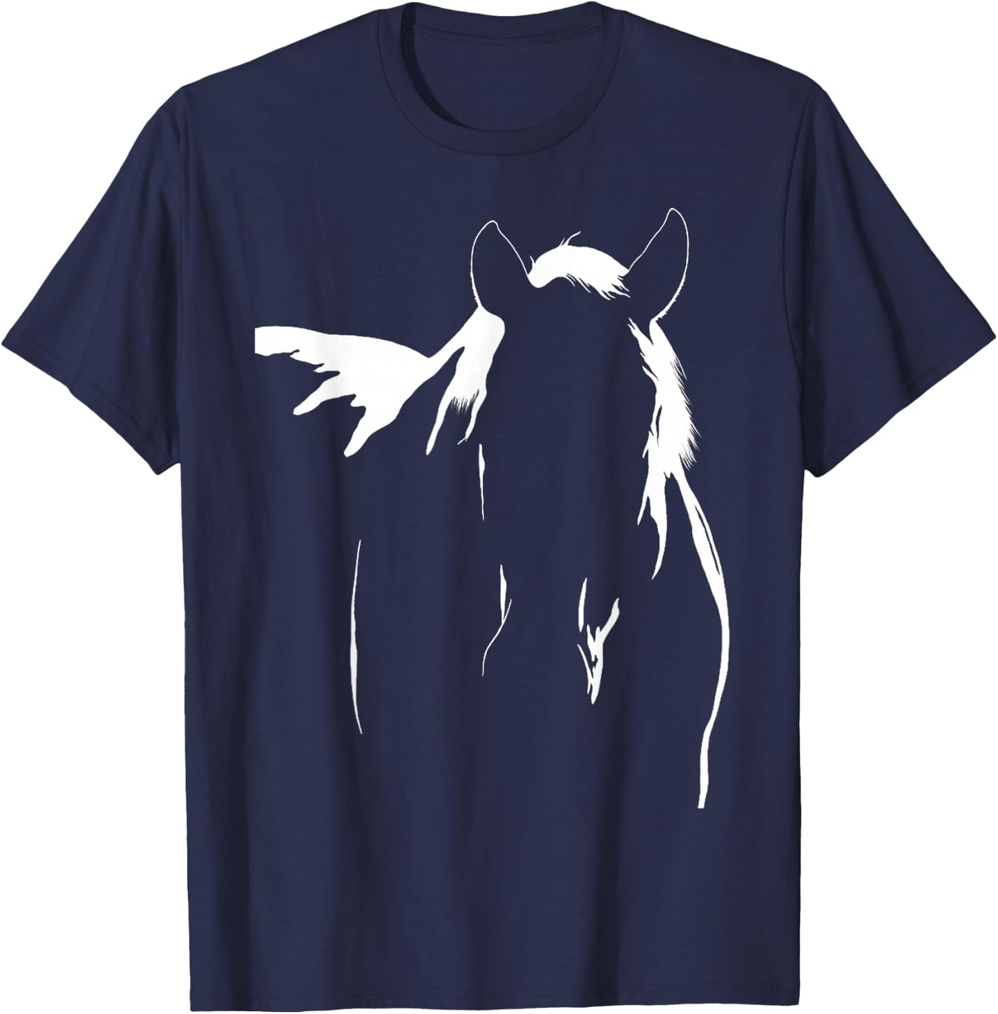 Horse Silhouette Graphic Art Design T-Shirt - T-Shirt | Navy