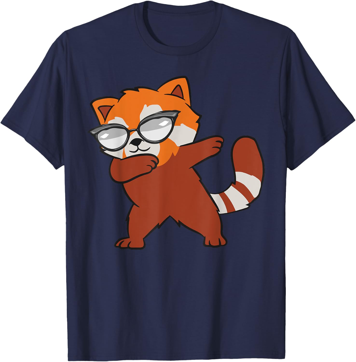 Red Panda Dabbing Funny Red Pandas Animal Lover Graphic T-Shirt - T-Shirt | Navy