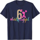 6th Birthday Girl Cheerleader Rainbow Cheerleading T-Shirt - T-Shirt | Navy
