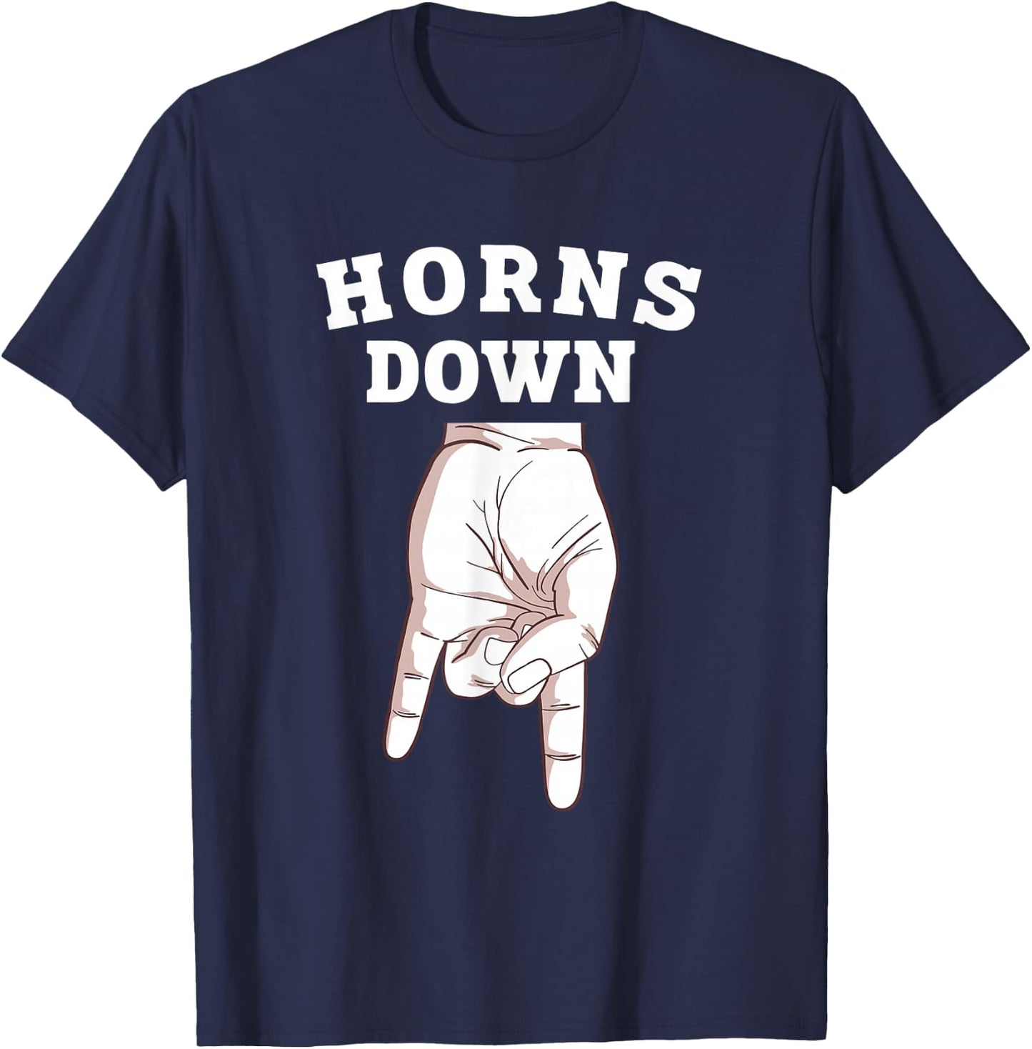 Horns Down T-Shirt - T-Shirt | Navy