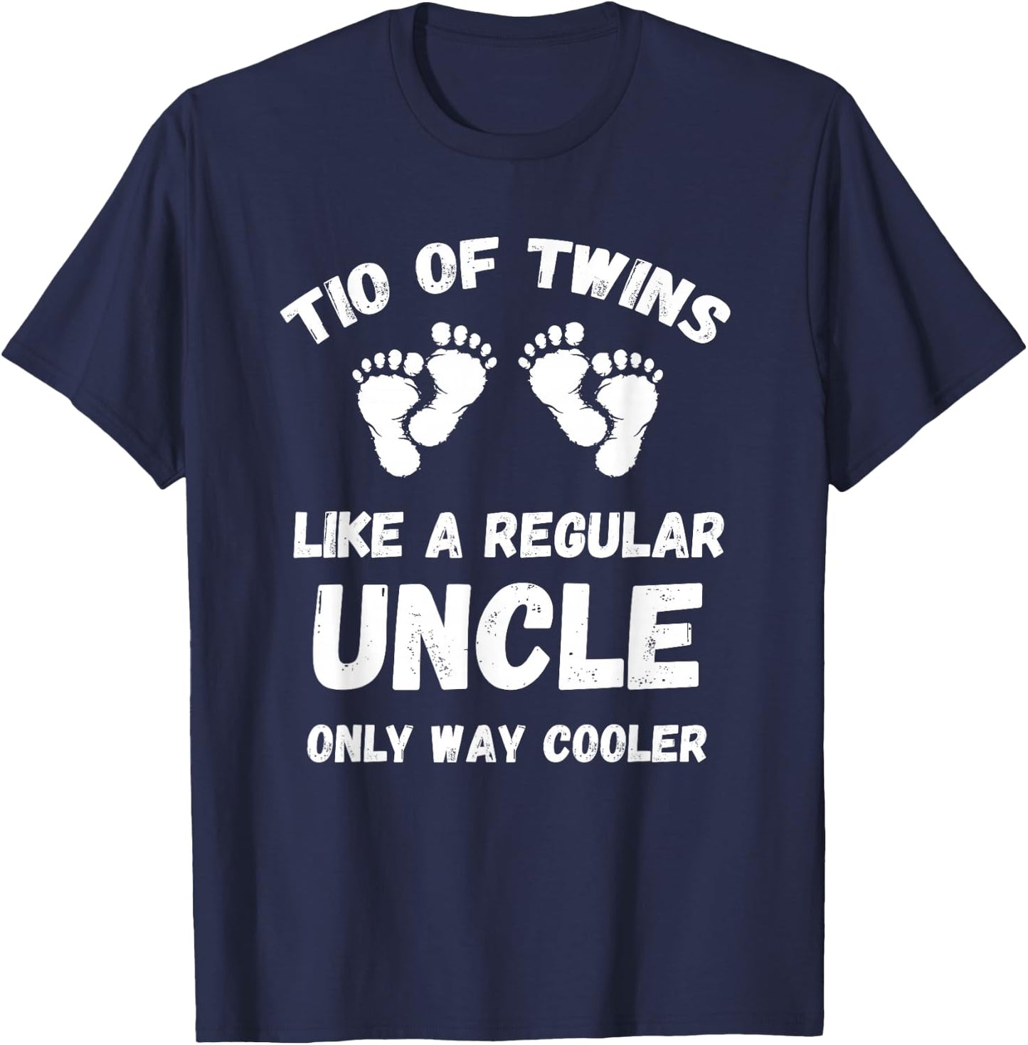 Tio of Twins Pun Announcement Twin Uncle T-Shirt - T-Shirt | Navy