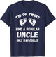 Tio of Twins Pun Announcement Twin Uncle T-Shirt - T-Shirt | Navy