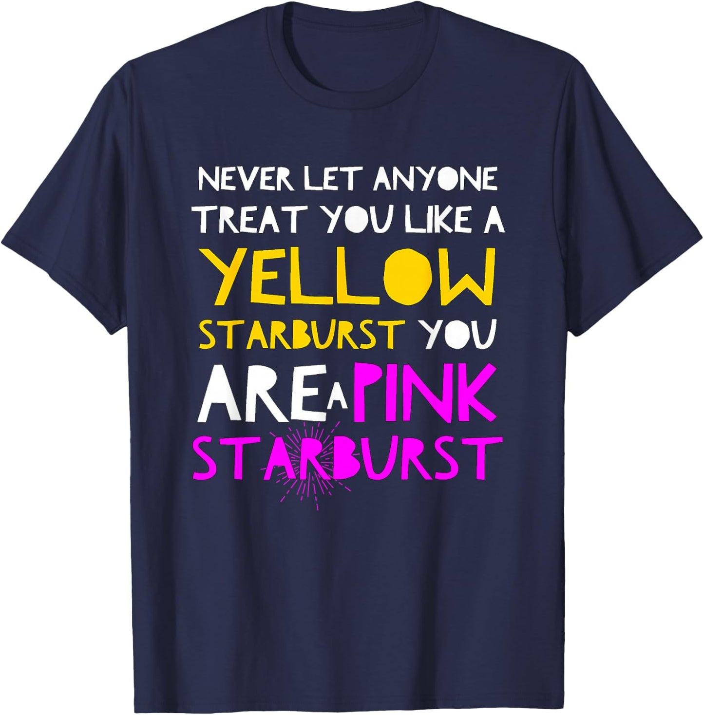 Yellow Starburst Pink Starburst T Shirt T-Shirt - T-Shirt | Navy